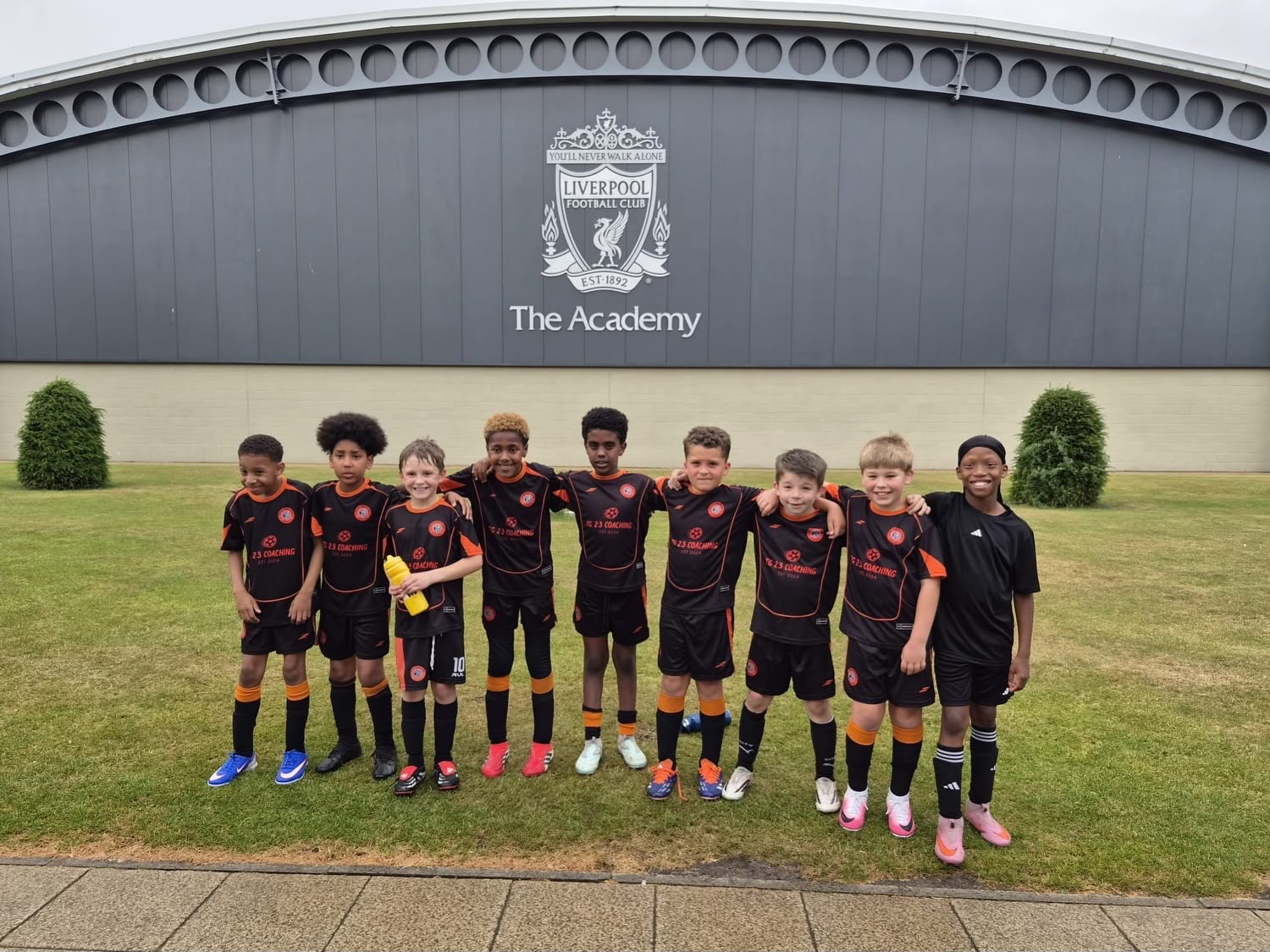 TG23 players together outside Liverpool FC's academy